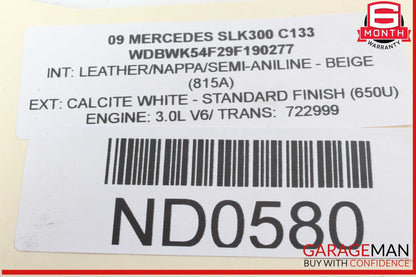 05-11 Mercedes R171 SLK300 Rear Right Convertible Roof Top Trunk Lid Cylinder OE