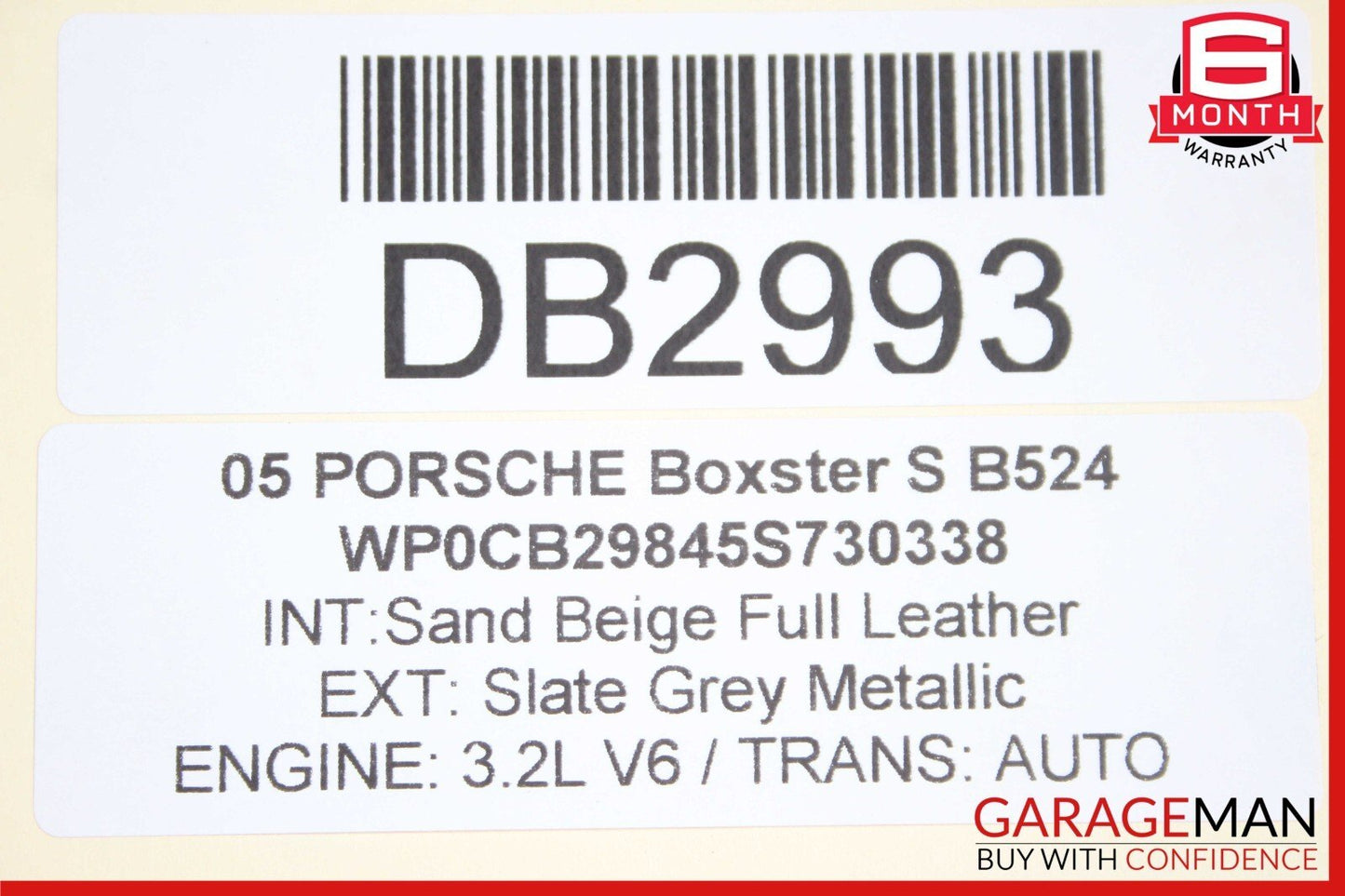 05-08 Porsche Boxster Cayman 987 Front Right Side Complete Seat Cushion Assembly