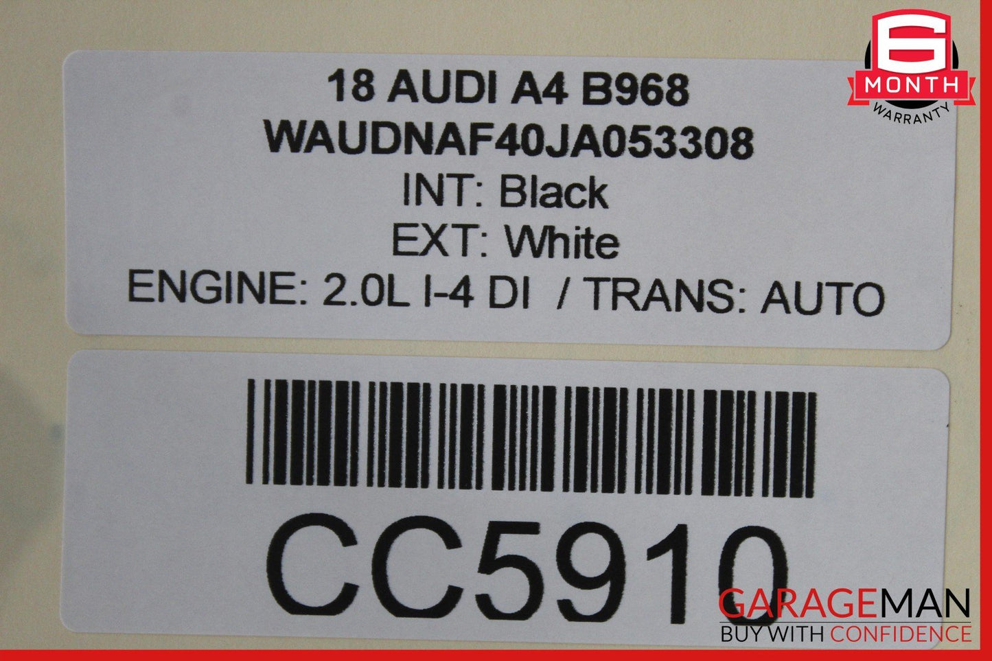 12-18 Audi A4 Front Radiator Core Support Panel Frame OEM