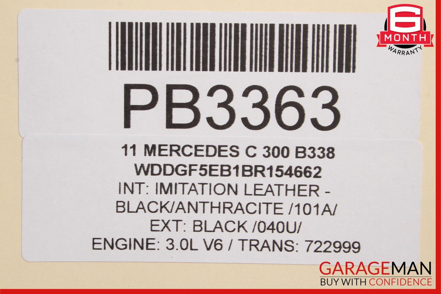 06-11 Mercedes SLK280 C300 3.0L M272 V6 Engine Motor Block Assembly RWD 107k