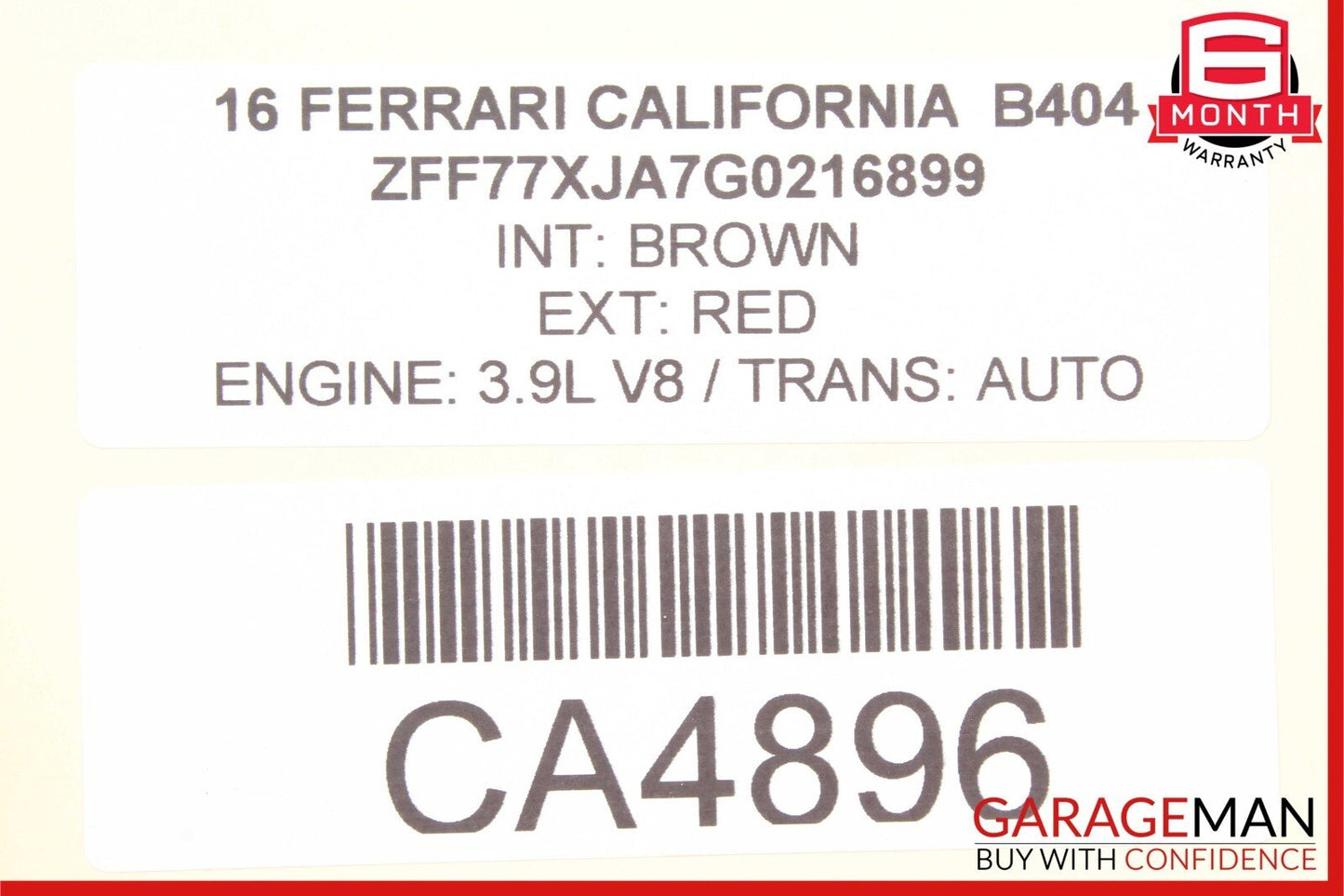 15-18 Ferrari California T Rear Trunk Lid Weatherstrip Gasket Seal Rubber OEM