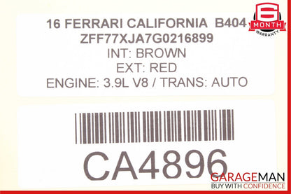 15-18 Ferrari California T Rear Trunk Lid Weatherstrip Gasket Seal Rubber OEM