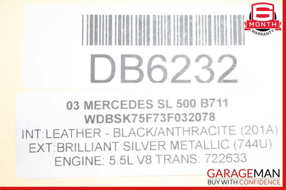 03-08 Mercedes SL500 SL550 SL55 AMG Front Bumper Reinforcement Impact Bar Rebar