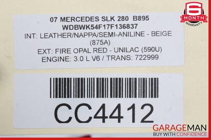 05-11 Mercedes R171 SLK280 SLK300 SLK350 Front Hood Bonnet Panel Assembly OEM
