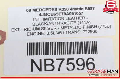 06-10 Mercedes W251 R350 4MATIC Front Left Side Door Rear View Mirror Silver OEM