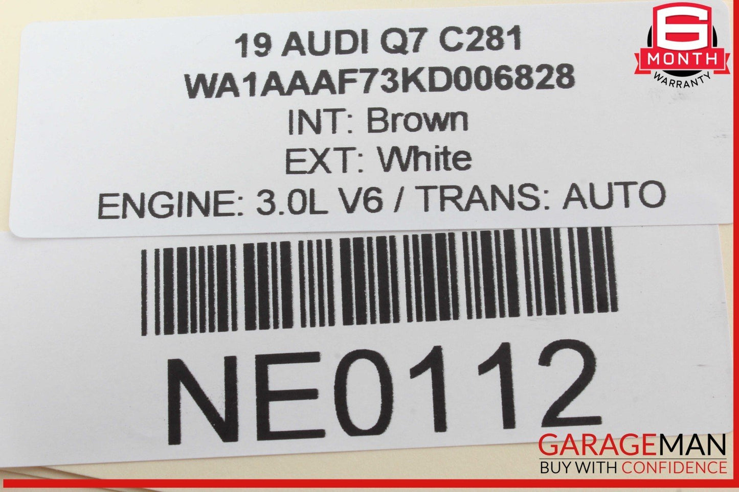 17-24 Audi Q7 Front Left Driver Side Exterior Door Handle White 4M1837885A OEM