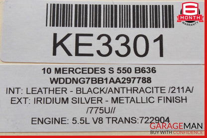 07-13 Mercedes W221 S550 S500 Rear Center Console A/C Air Vent Grille Trim Assy