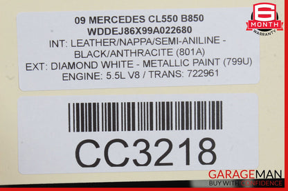 07-10 Mercedes W216 CL550 CL63 Hood Bonnet Cover Panel Assembly OEM
