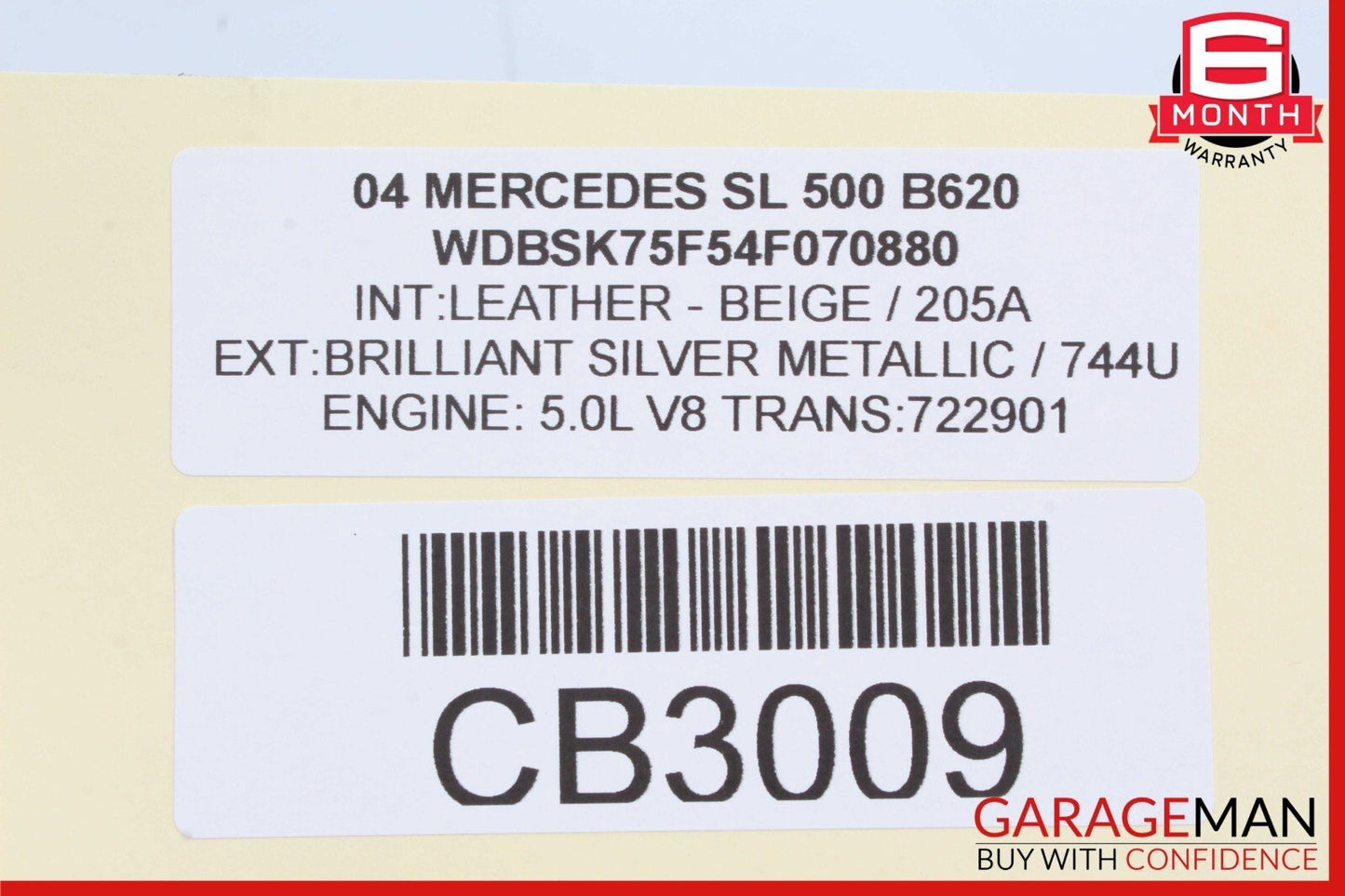 03-12 Mercedes R230 SL500 SL55 Rear Right Side Quarter Window Glass Clear