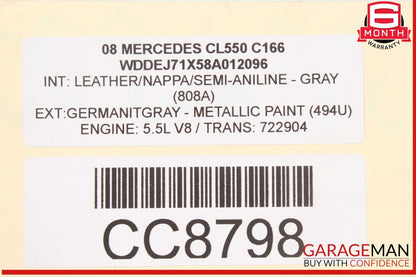 07-14 Mercedes W216 CL550 S550 Front Bumper Reinforcement Impact Crash Bar Rebar