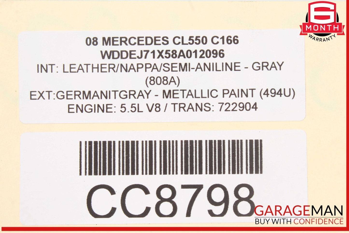 07-14 Mercedes W216 CL550 S550 Front Bumper Reinforcement Impact Crash Bar Rebar