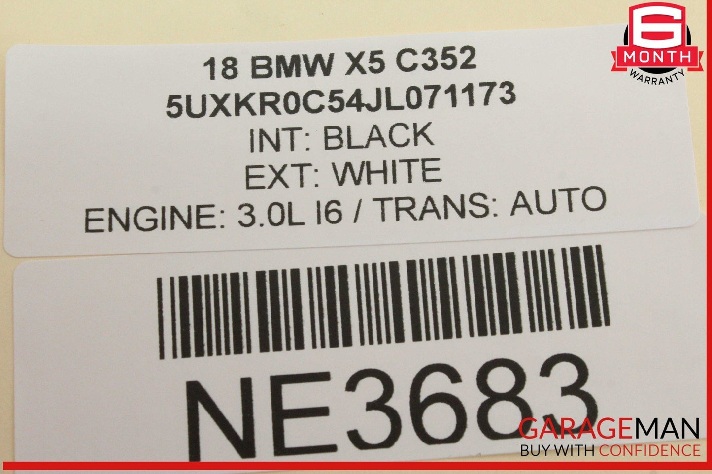 14-18 BMW X5 F15 X6 Rear Right Passenger Side Exterior Door Handle White OEM
