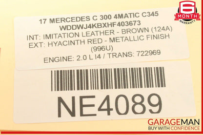 15-20 Mercedes W205 C300 4MATIC Rear Right or Left Lower Rearward Control Arm