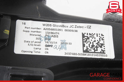 15-20 Mercedes W205 C300 C400 Dashboard Glove Box Compartment Tray Black OEM