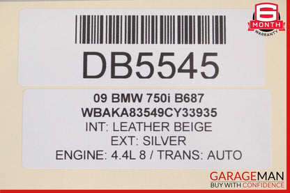 09-15 BMW 750I 750LI F01 F02 Rear Left Driver Side Interior Door Panel Assy