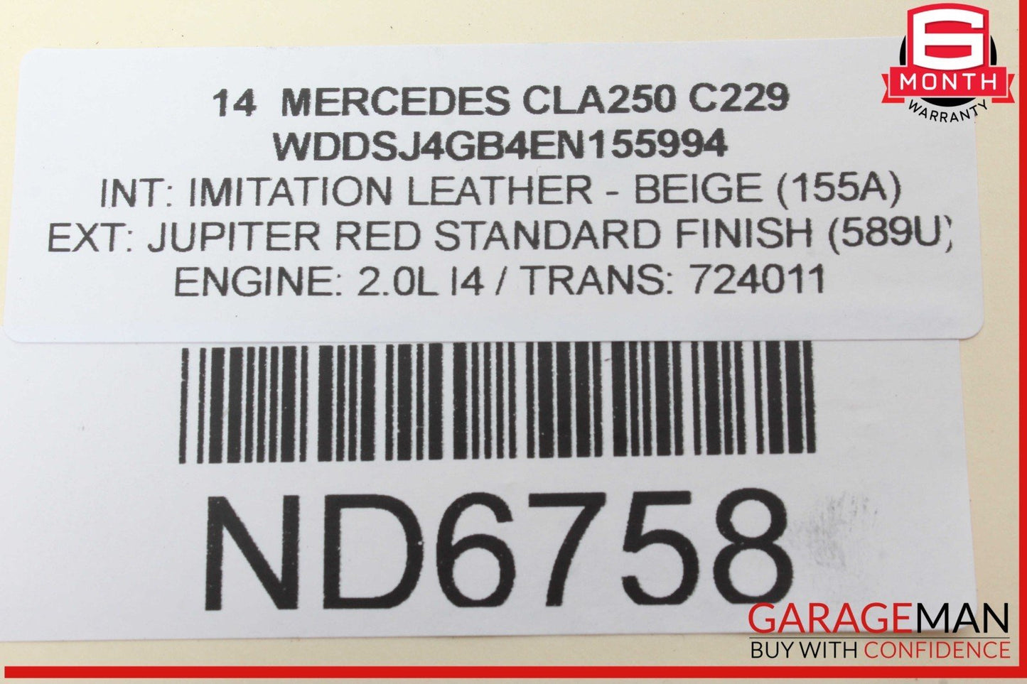 14-19 Mercedes W117 CLA250 Front Left Driver Side Door Rear View Mirror OEM