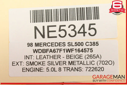 96-02 Mercedes R129 SL500 Front Left Side Door Vacuum Lock Actuator Element OEM