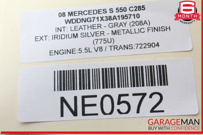 07-09 Mercedes W221 S550 S600 Interior Rear View Mirror 2218110007 OEM
