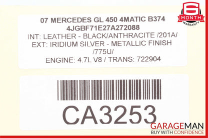 06-12 Mercedes X164 GL450 GL350 Rear Right Side Door Wire Harness Wiring OEM