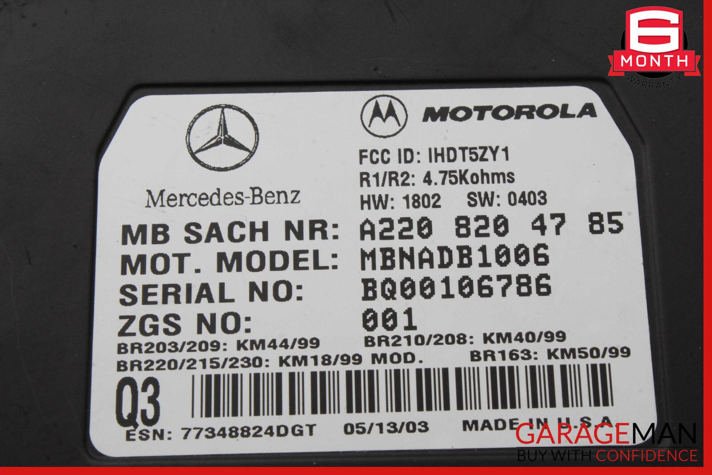 00-06 Mercedes W220 S430 Voice Phone Communication Controller Module