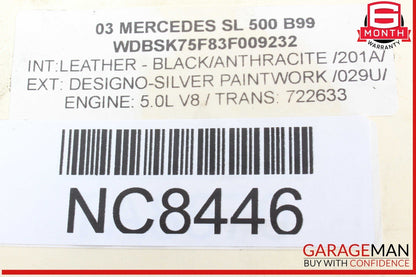 03-12 Mercedes R230 SL500 SL55 AMG Rear Right Side Quarter Window Glass OEM