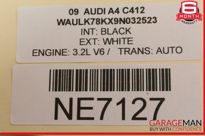 09-16 Audi A4 Front Right Passenger Side Door Rear View Mirror White OEM
