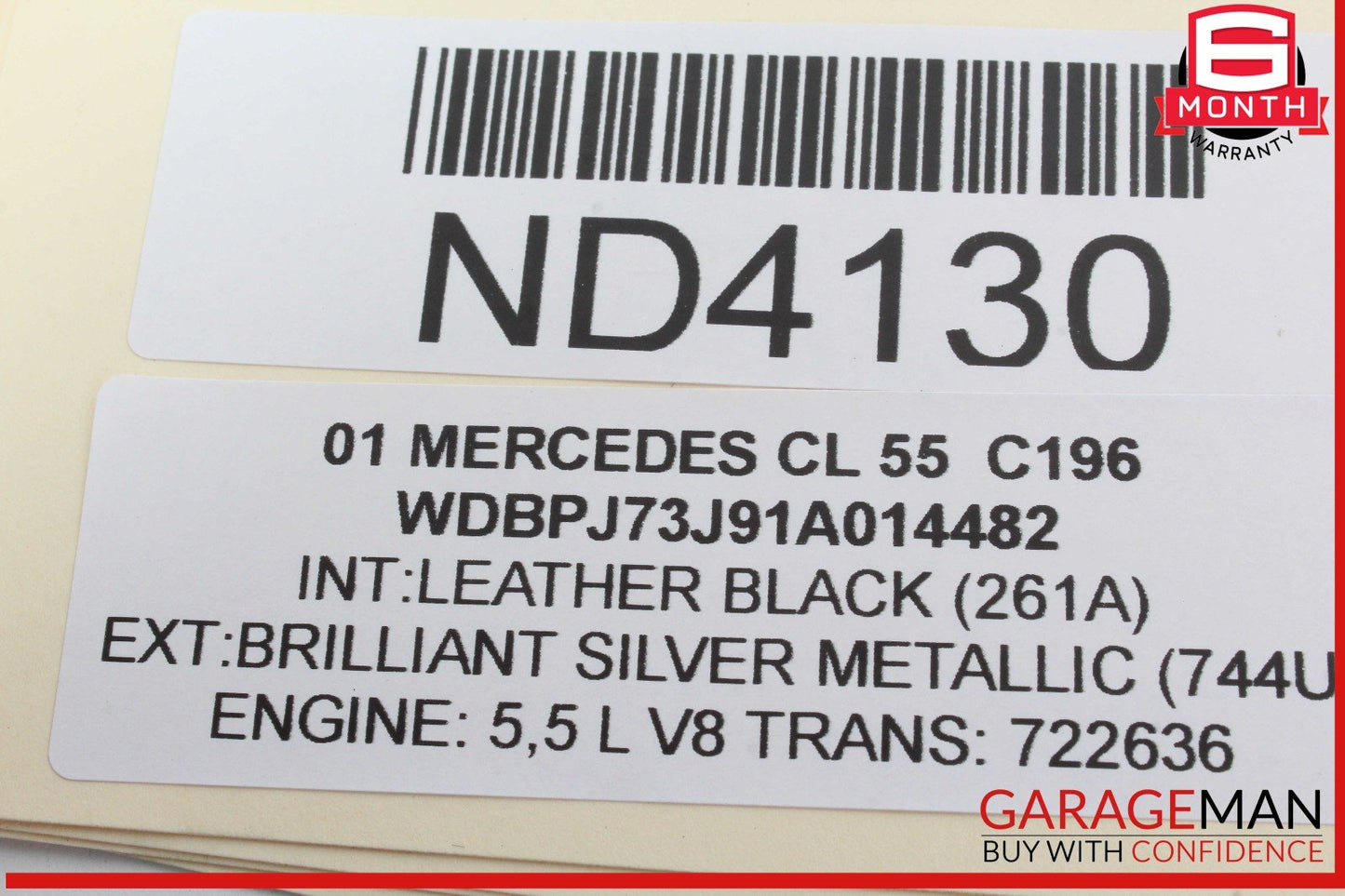 00-06 Mercedes W215 CL55 CL600 Interior Rear View Mirror Gray 2158110007 OEM