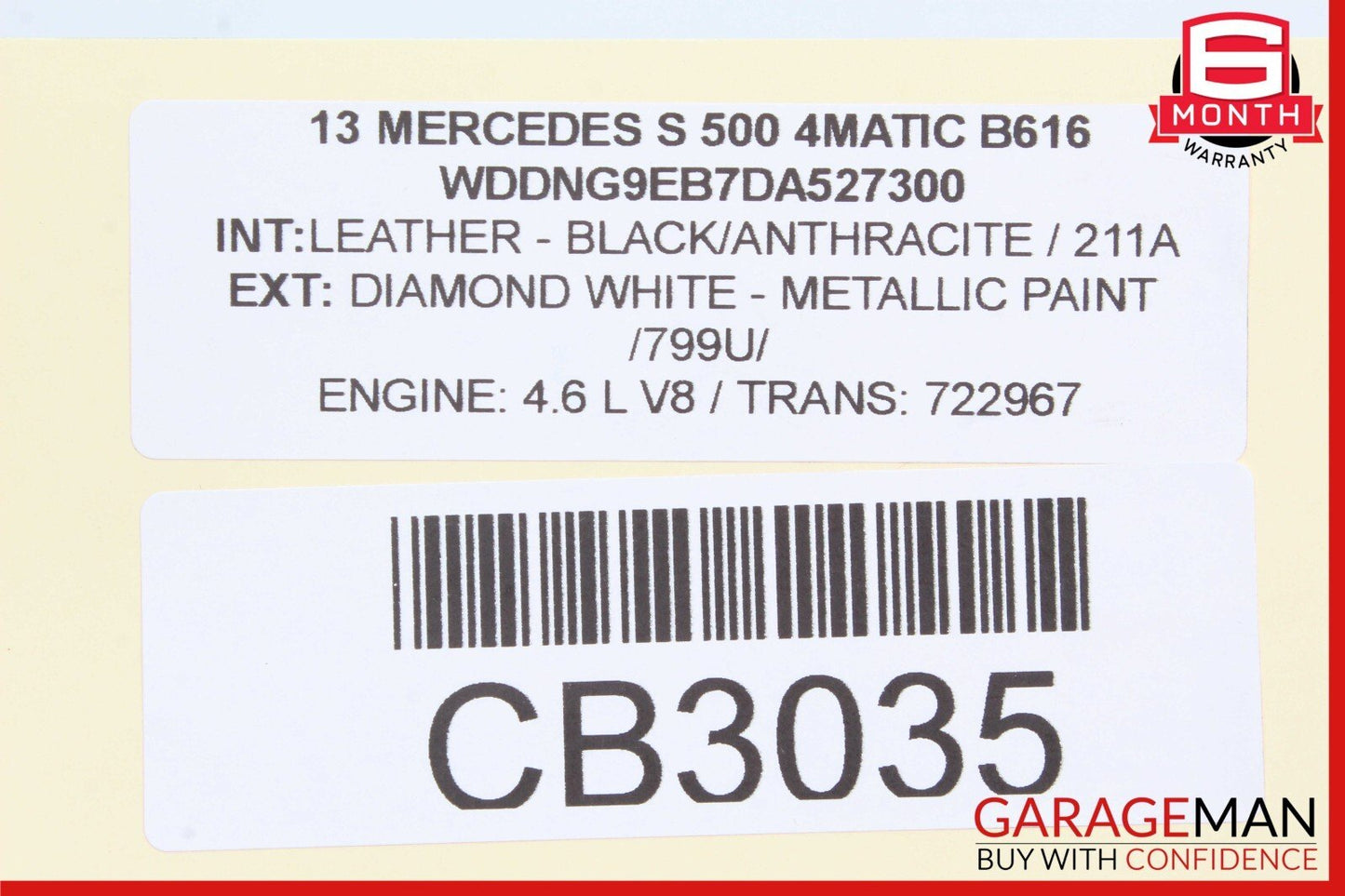 06-14 Mercedes S550 CL600 R500 CL500 Front Right Side Seat SRS Airbag Air Bag