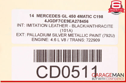 13-19 Mercedes X166 GL450 GLS550 Baggage Luggage Roof Rack Rail Set of 2 Pc OEM