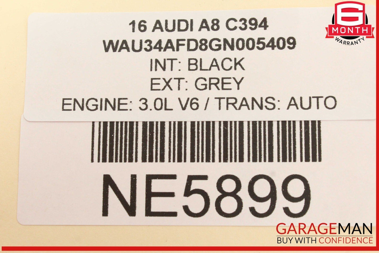 11-18 Audi A8 S8 Rear Left Driver Side Exterior Door Handle Gray 4H0839885 OEM