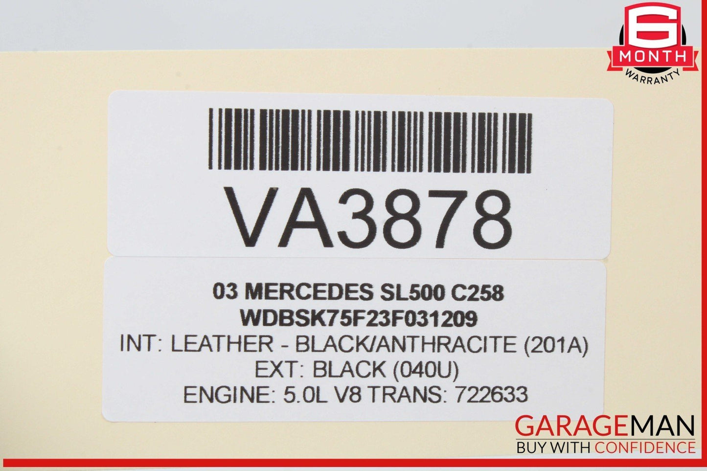 03-06 Mercedes R230 SL500 SL55 AMG Center Console Arm Rest Armrest Cover OEM