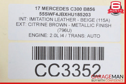 15-17 Mercedes W205 C300 Front Left / Right Top Upper Seat Cushion Cover