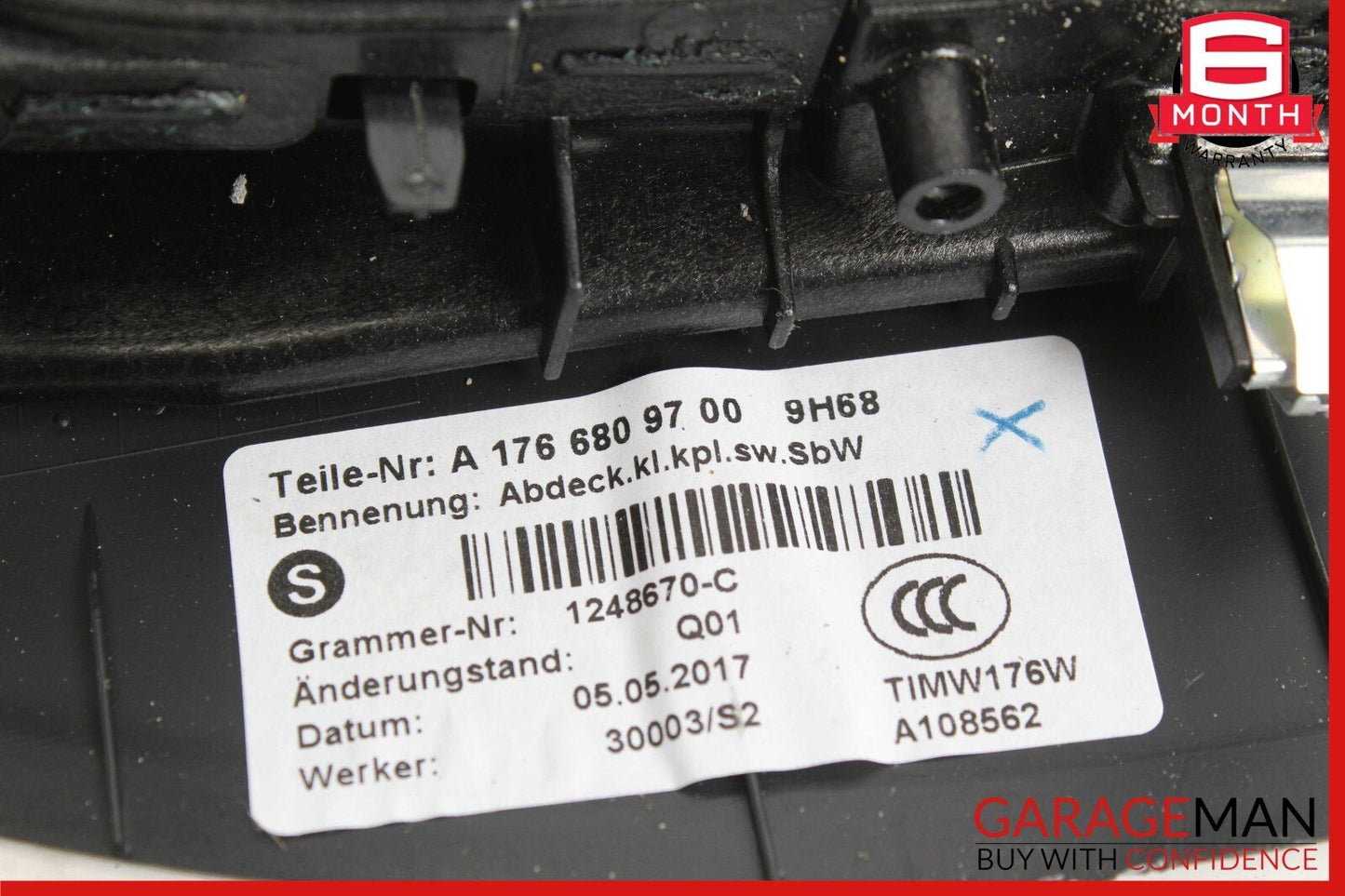 14-18 Mercedes W117 CLA250 Center Console Storage Climate Control Trim Bezel