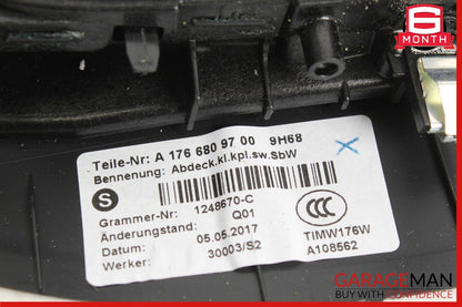 14-18 Mercedes W117 CLA250 Center Console Storage Climate Control Trim Bezel