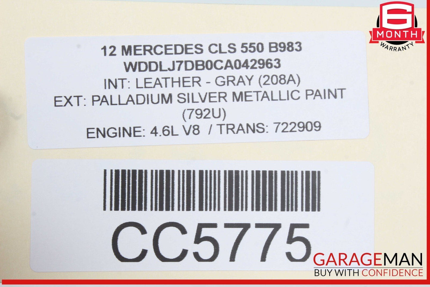 12-18 Mercedes W218 CLS550 Rear Left Driver Side Exterior Door Shell OEM