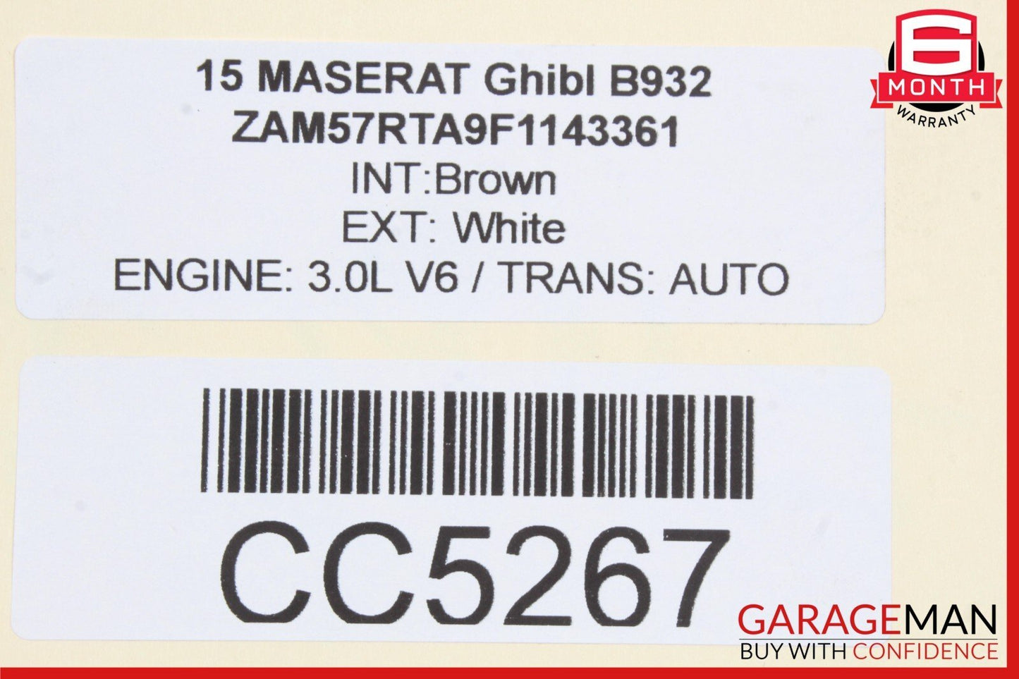 14-17 Maserati Ghibli S Q4 M157 Front Third Load Path Rail Bar Subframe OEM