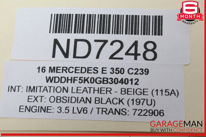 10-17 Mercedes W212 E350 Right Passenger Side Exterior Door Handle Black OEM