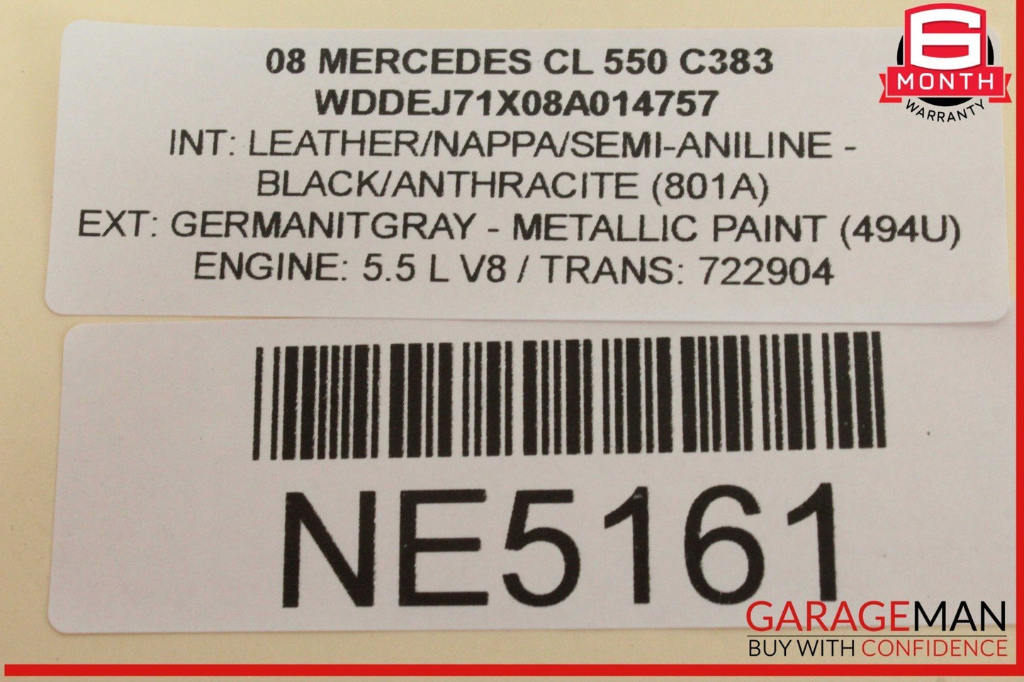 07-14 Mercedes W216 CL550 S550 Rear Left Driver Side Quarter Airbag Air Bag OEM