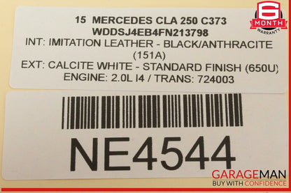 14-19 Mercedes W117 CLA250 Rear Left Driver Side Exterior Door Handle White OEM