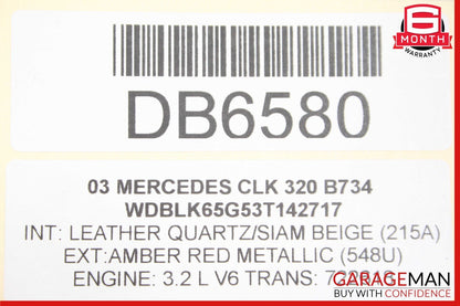 03-09 Mercedes W209 CLK350 CLK55 AMG Convertible Roof Soft Top Cover Assy Black