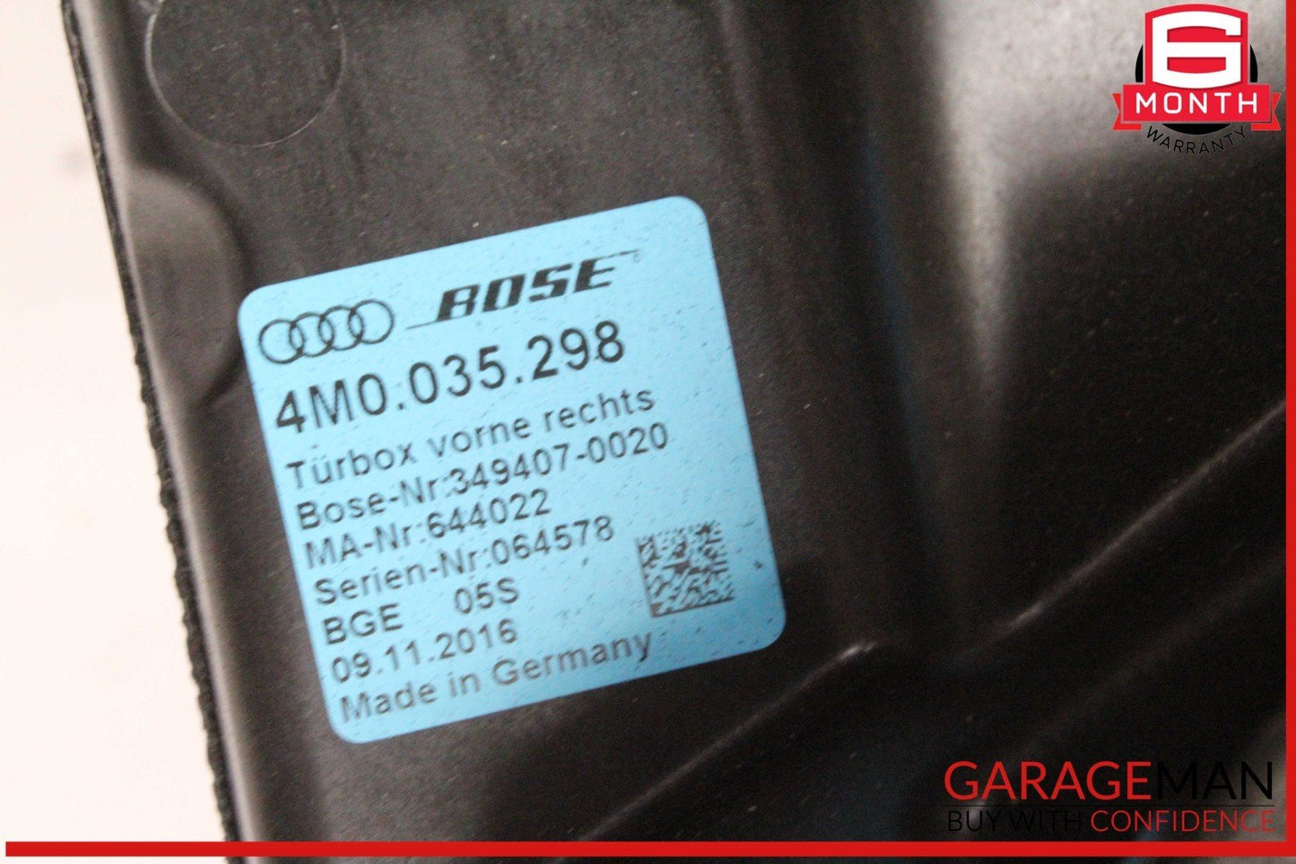 17-25 Audi Q7 Front Right Passenger Door Subwoofer Audio Speaker 4M0035298 OEM