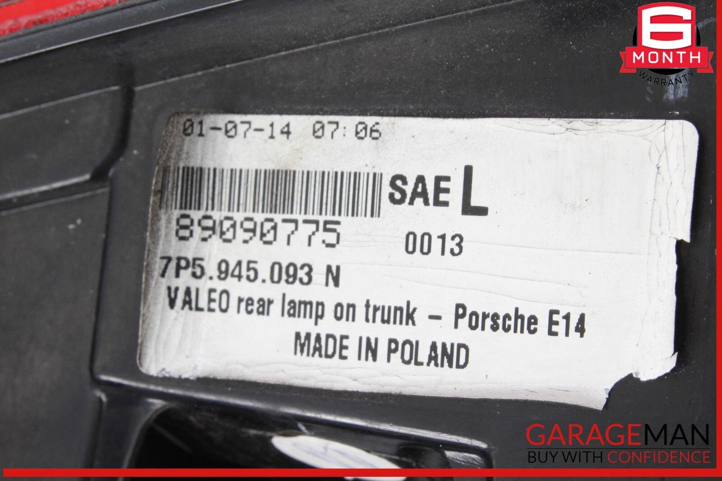 11-14 Porsche Cayenne 958 Rear Left Driver Side Inner Tail Light Lamp