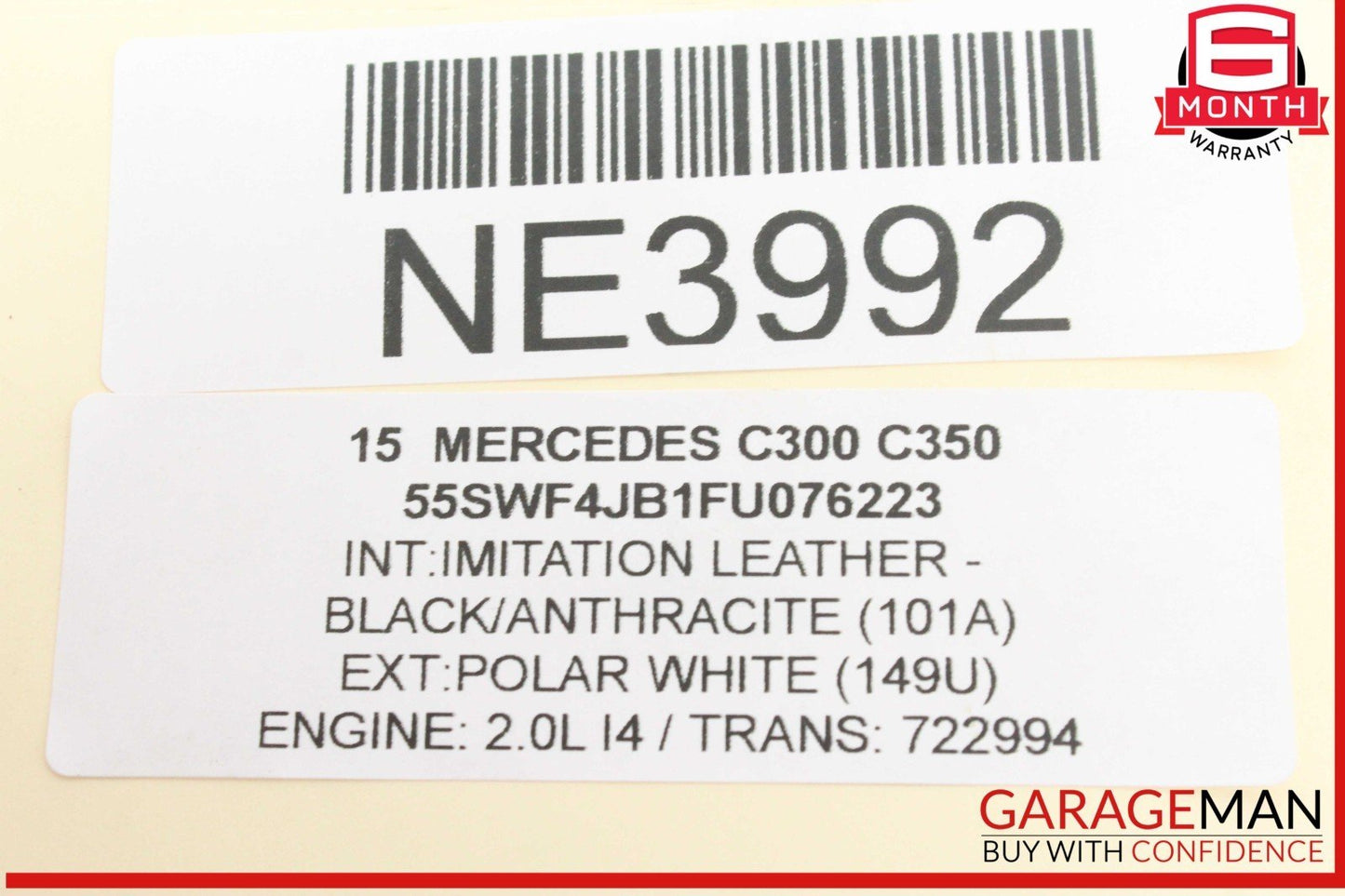 15-20 Mercedes W205 C300 GLC300 2.0L Engine Mounted Intercooler 2740900614 OEM