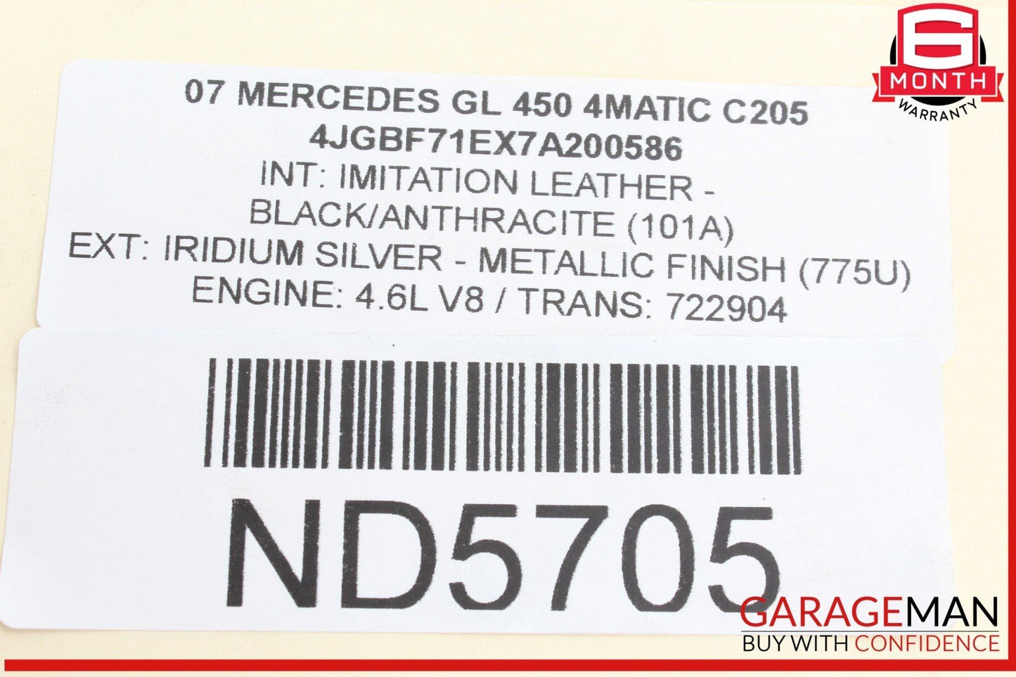 06-12 Mercedes X164 GL450 4MATIC Front Right Passenger Side Lower Control Arm
