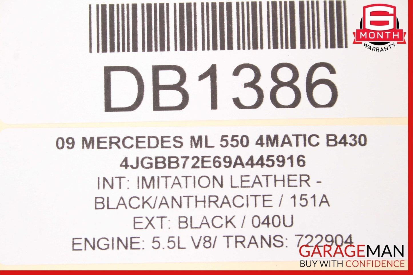 09-13 Mercedes W164 ML550 R350 Front Right Side Bottom Lower Seat Cushion OEM