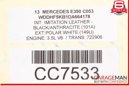 10-16 Mercedes W212 E350 Rear Right Spindle Knuckle Hub Bearing CV Shaft Assy