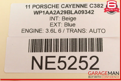 11-18 Porsche Cayenne 958 Right Passenger Side Roof Curtain Air Bag Airbag OEM