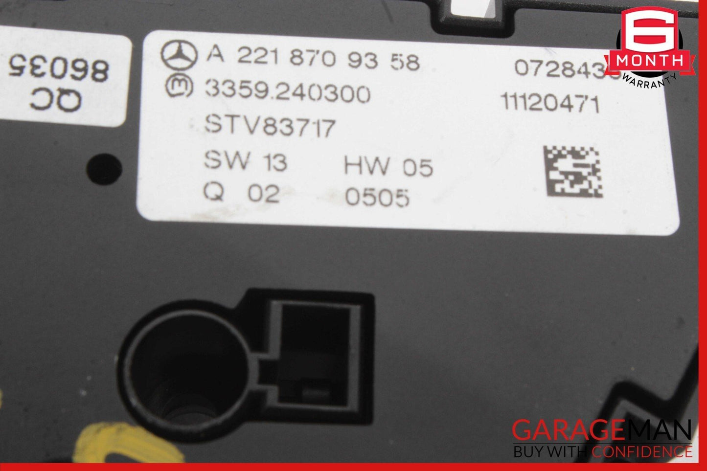 07-14 Mercedes W221 S550 CL600 CL63 AMG Front Right Side Seat Control Switch Set