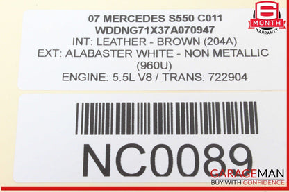 07-13 Mercedes W221 S550 Rear Center Console AC A/C Air Vent Trim 2216801639 OEM