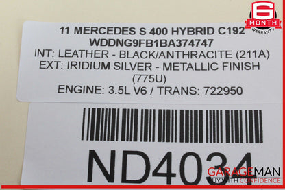07-13 Mercedes W221 S550 S350 Center Dash Air AC A/C Heater Vent 2218300954 OEM